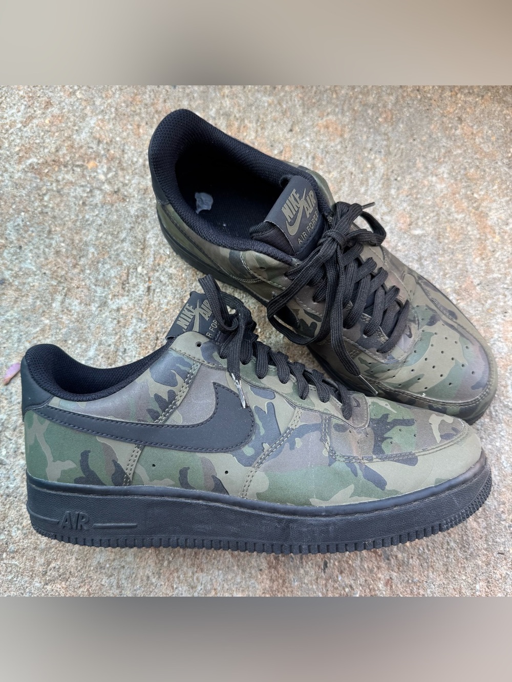 Nike Air Force 1 Low Reflective Camo Sneakers Shoes Men's Size 9 718152-203 2016